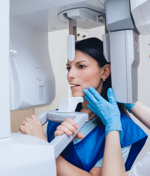 picture of a women witch is by dentist